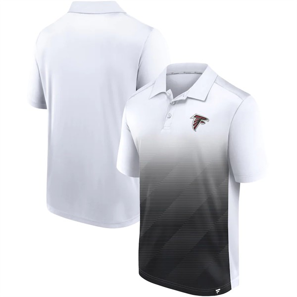 Men's Atlanta Falcons White/Black Iconic Parameter Sublimated Polo